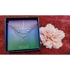 NEW IN BOX  A NEW DAY INITIAL/LETTER J FINE SILVER PLATED NECKLACE.